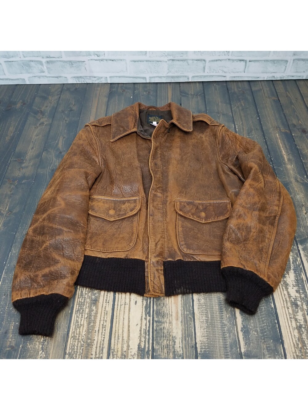 Vintage AVIREX U.S.A. Jacket Men's 38 Leather Type A-2 Flight Bomber 30-1415